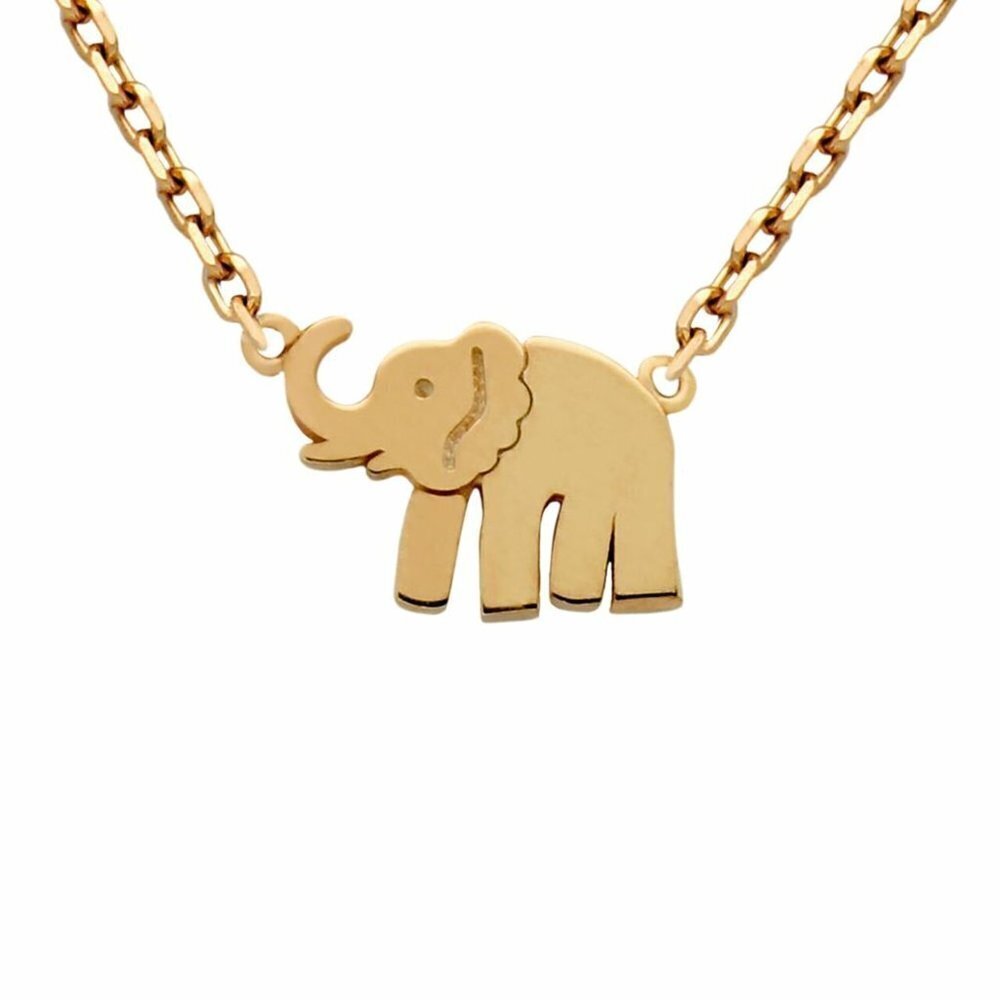 NWOT Tiny and Cute Sterling Silver Rose Gold Plated Elephant  16" 2" Extension